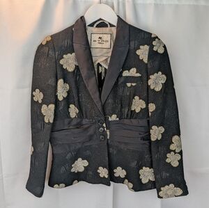 Etro Elegant Black Floral Women's Blazer Size 6(42) In VGUC